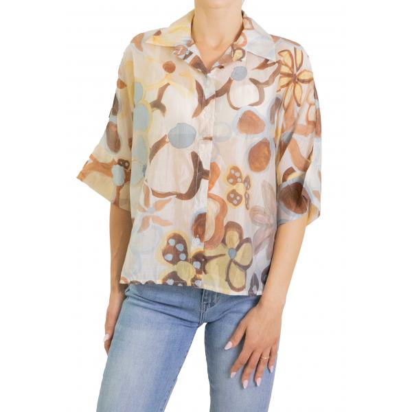 Camicia fantasia floreale manica corta